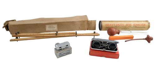 A vintage Heavy-Duty Hydrometer by A Endemano & Co Ltd together with a Reeves' No 3a Pantograph, a