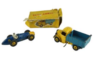 A Dinky Toys Ferrari racing car (234), (play-worn) and a boxed Bedford End Tipper (410)