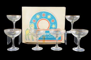 A "Party Pack" set of six Babycham glasses