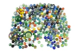 A quantity of glass marbles