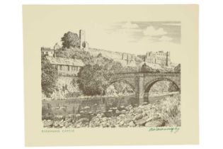 Alfred Wainwright (1907-1991) “Richmond Castle”, a lush study of the ruinous, 17th Century Yorkshire