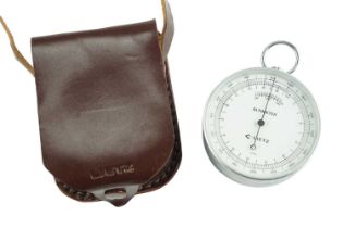 A mid 20th Century Leitz pocket altimeter in leather carry case, 7 x 3 cm excluding suspender, (