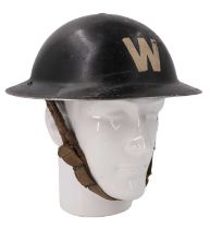 A Second World War Home Front Air Raid Warden's Mk II steel helmet