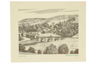 Alfred Wainwright (1907-1991) “Burnsall”, a rural prospect of the Yorkshire village nestled