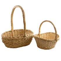 Two wicker baskets, largest 47 x 42 x 56 cm