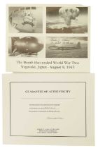 [ Autograph ] A photographic montage "The Bomb that ended World War Two, Nagasaki, Japan - August 9,