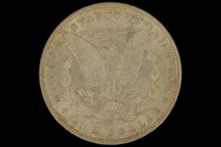 An 1886 silver US "Morgan Dollar" one dollar coin