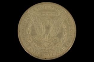 An 1885 silver US "Morgan Dollar" one dollar coin