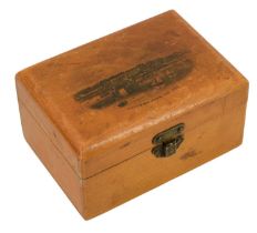 [ Zulu War ] A late 19th Century Mauchline Ware "Sandown From the Sea" trinket box containing a