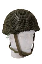 A post-War Belgian army paratroop helmet, being a copy of the British Mk II airborne forces steel