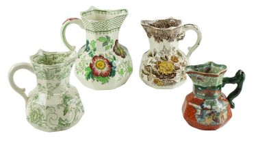 Four Mason's ironstone jugs, including Paynsley, Ascot and Chartreuse patterns, the Chartreuse