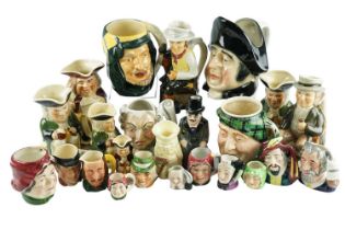 A quantity of Tony Wood and Sandlands character jugs including Buzz Fuzz, Dr Barnado 1845-1905, etc