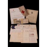 A Great War Joint Women's Voluntary Aid Detachment document, photograph and insignia group,
