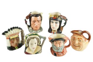 Six large Royal Doulton character jugs, including Anthony and Cleopatra, etc, tallest 20 cm
