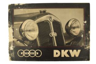 [ Classic car ] A 1930s Auto Union DWK automobile brochure, 30 cm x 21 cm