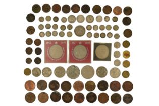 A small quantity of GB silver coins, George IV - Geo VI, (approximately 68 g), together with