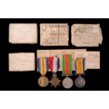 A 1914-15 Star, British War, Victory and Defence Medals to 4144 Gnr J Alderton, Royal Garrison