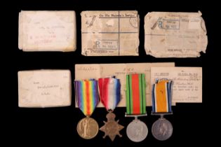 A 1914-15 Star, British War, Victory and Defence Medals to 4144 Gnr J Alderton, Royal Garrison