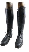 A pair of late 19th / early 20th Century riding boots with keepers