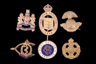 Great War Training Reserve and other lapel badges and sweetheart brooches