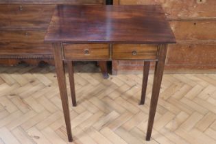 A George V mahogany side table with two drawers, 64 x 45 x 78 cm