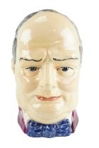 A Winston Churchill character mug / loving-cup trial piece by the Peggy Davies Studio, the base hand