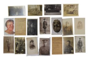 A collection of Great War British army portrait, unit and other postcards