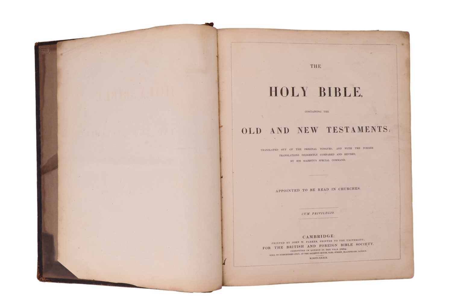 A Victorian, leather-bound Bible, Cambridge, John W Parker, 1839 - Image 2 of 3