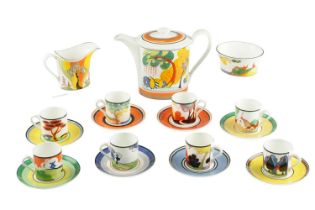 A limited edition Wedgwood three-piece coffee set from the Clarice Cliff Connoisseur Collection