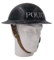 A Second World War Home Front Police Mk II No 2A steel helmet
