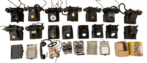 A quantity of 300 series Bakelite telephones, bodies and internals