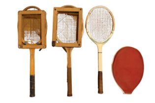 Three vintage tennis rackets, comprising Gray's, A G Spaulding & Bros Ltd and one other, 69 cm