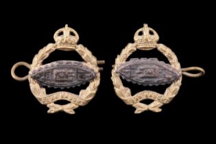 A pair of pre-1953 Royal Tank Regiment officer's dress collar badges