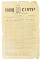 A 1913 notice "The Police Gazette - Deserters and Absentees from His Majesty's Service", 28 cm x