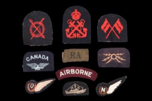 Second World War and later British army, Royal Navy and RAF cloth insignia including an Air Sea