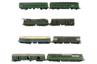 Four model railway diesel locomotives by Hornby, Triang, and Lima together with another locomotive