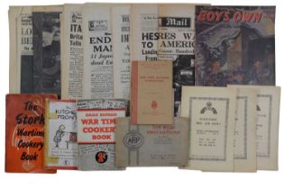 A group of Second World War Home Front publications including an Air Raid Precautions cigarette card