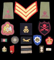 A small quantity of QEII military cloth insignia