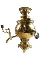 An Imperial Russian brass samovar, 35 cm