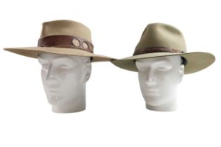 An American Longhorn felt bush hat by Flechet, size large, together with a similar Australian felt