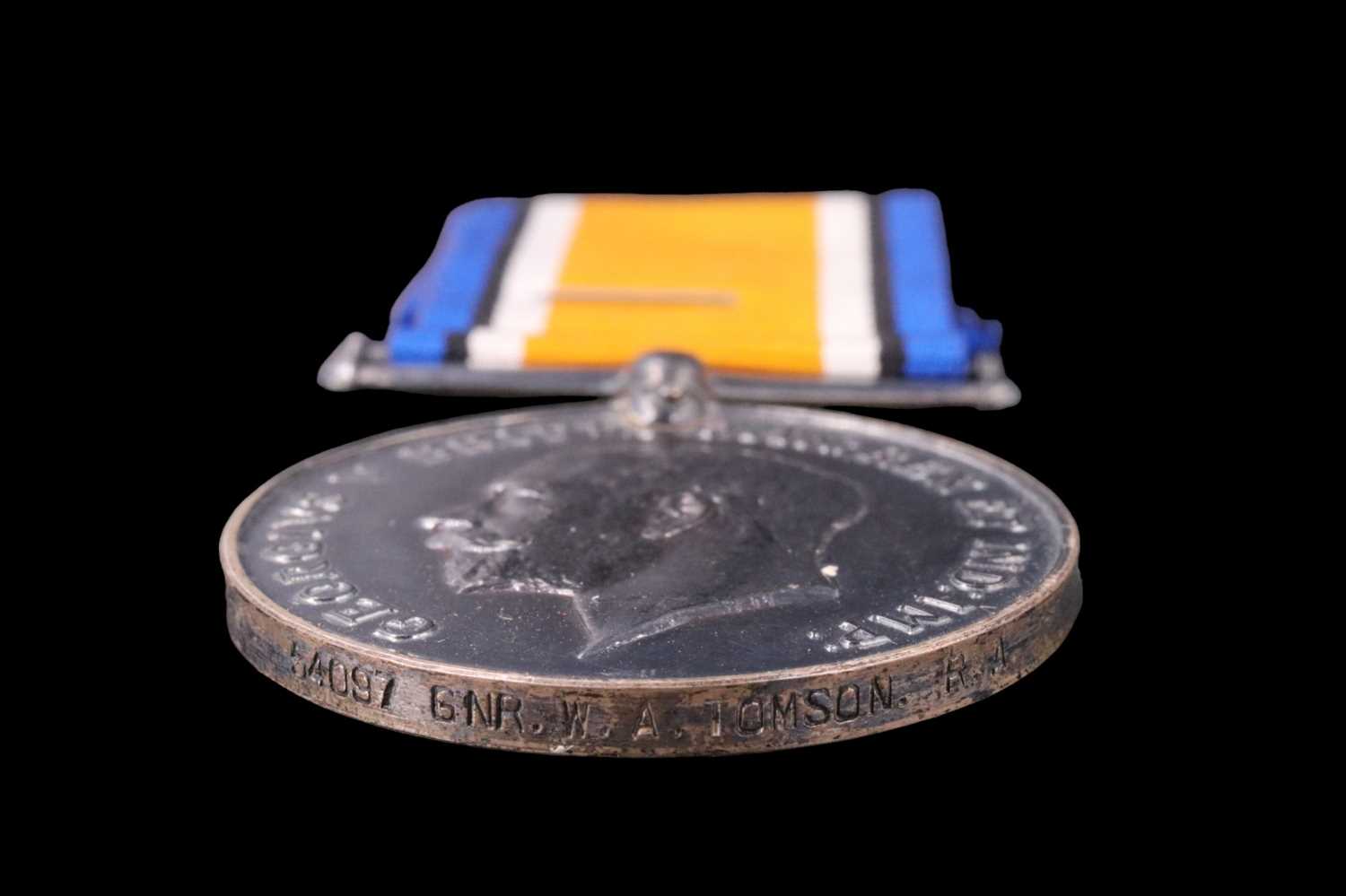 A 1914-15 Star, British War and Victory Medals with Memorial Plaque to 54097, Gnr William Albert - Image 4 of 7