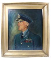 A portrait of a senior RAF officer, oil on canvas, in gilt frame, 67 cm x 77 cm overall
