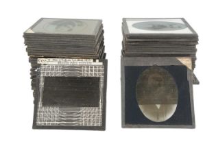 A large collection of glass magic lantern slides, including a history of Sheffield Equalized