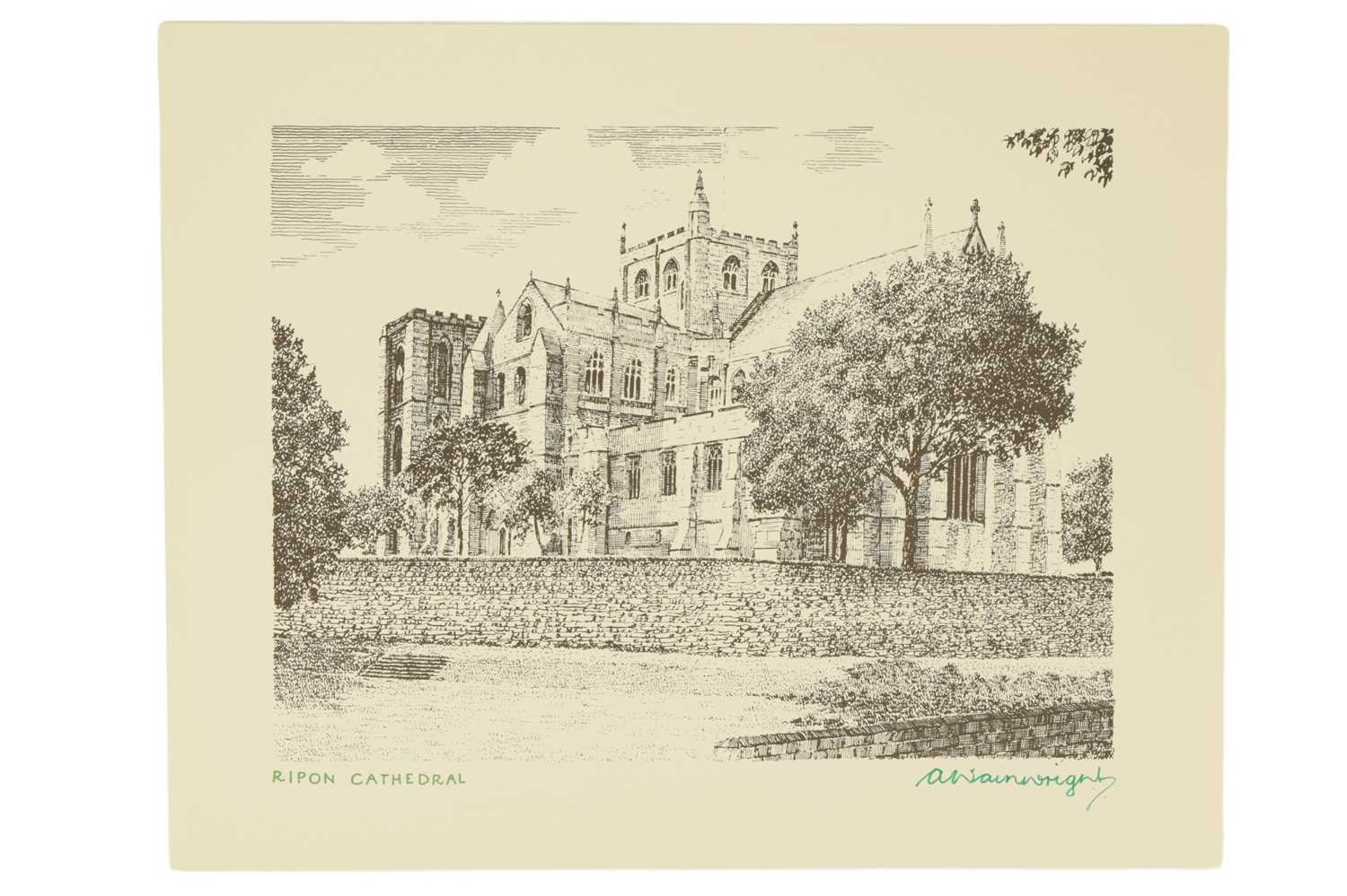 Alfred Wainwright (1907-1991) “Ripon Cathedral”, a bold, architectural study of the medieval