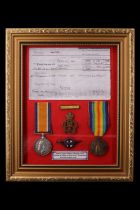 British War and Victory Medals to Miss M J L MacKenzie, Almeric Paget Military Massage Corps, framed