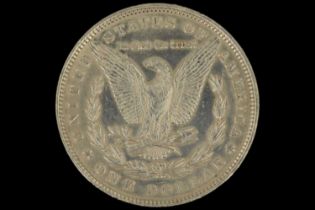 An 1889 silver US "Morgan Dollar" one dollar coin