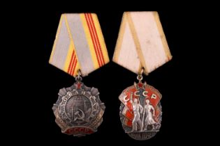 A Soviet Russian Order of the Badge of Honour together with an Order of Labour Glory