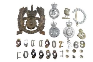 Cleveland, West Yorkshire, Hampshire and Cheshire Police badges together with a pre-1953 Admiralty