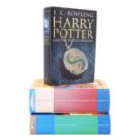 Three first edition Harry Potter books by J K Rowling comprising “Harry Potter and The Order of