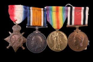 A 1914-15 Star, British War and Victory medals with Special Constabulary medal to 2587 Pte Edmund